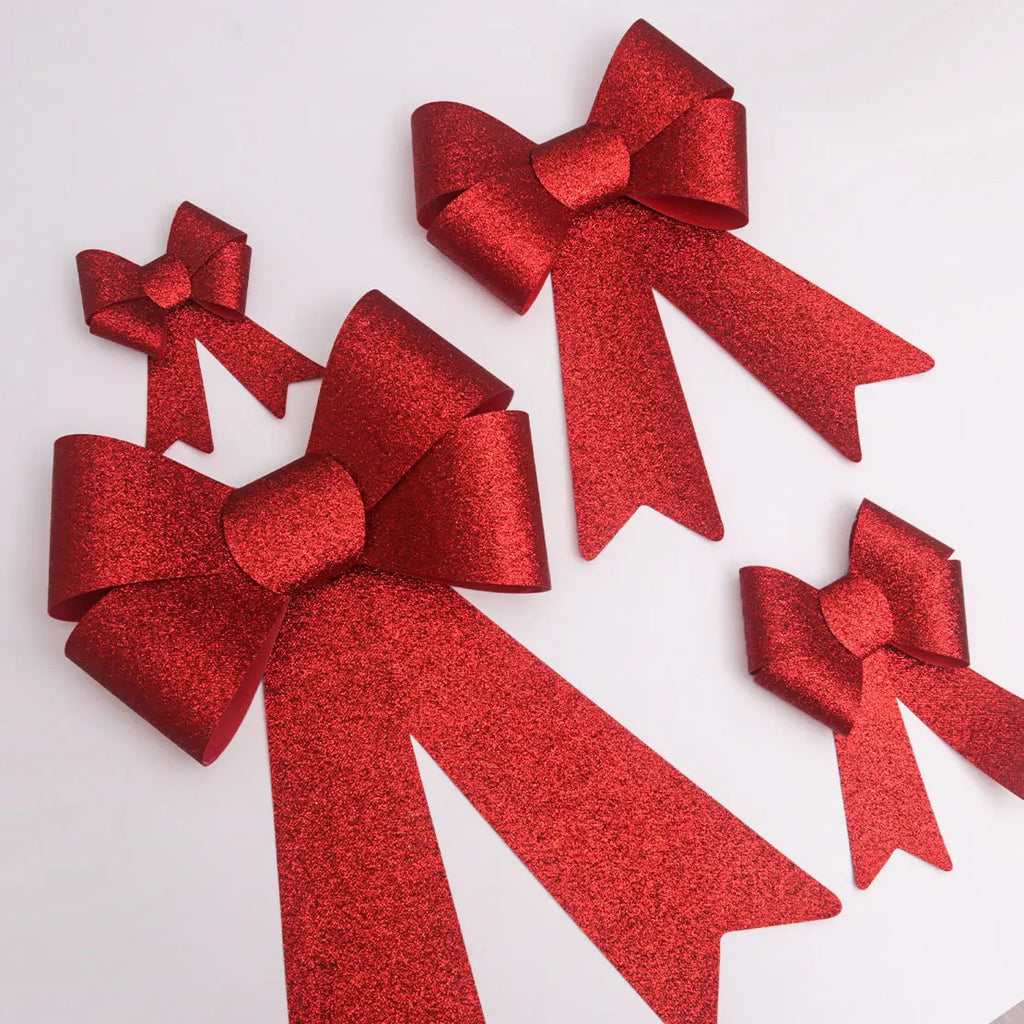 Christmas Bow Red Gold Xmas Tree Large Bowknot For Home Decoration Wedding Navidad New Year Party DIY Hanging Decor Oasis Select
