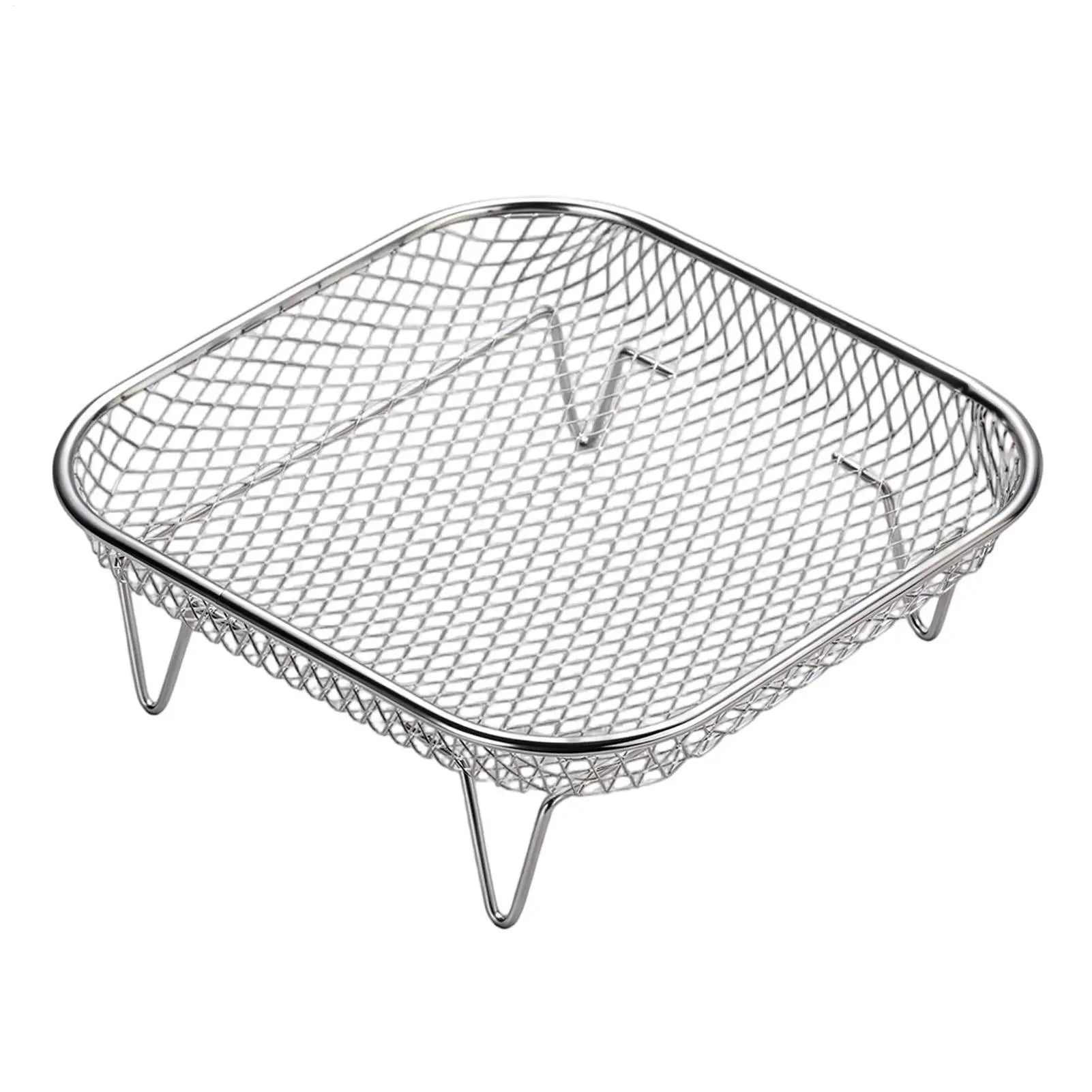 Air Fryer Rack Stainless Steel Stackable Grill Food Dehydrator Basket Air Fryer Accessory Cook Several Food Mesh Basket Oasis Select