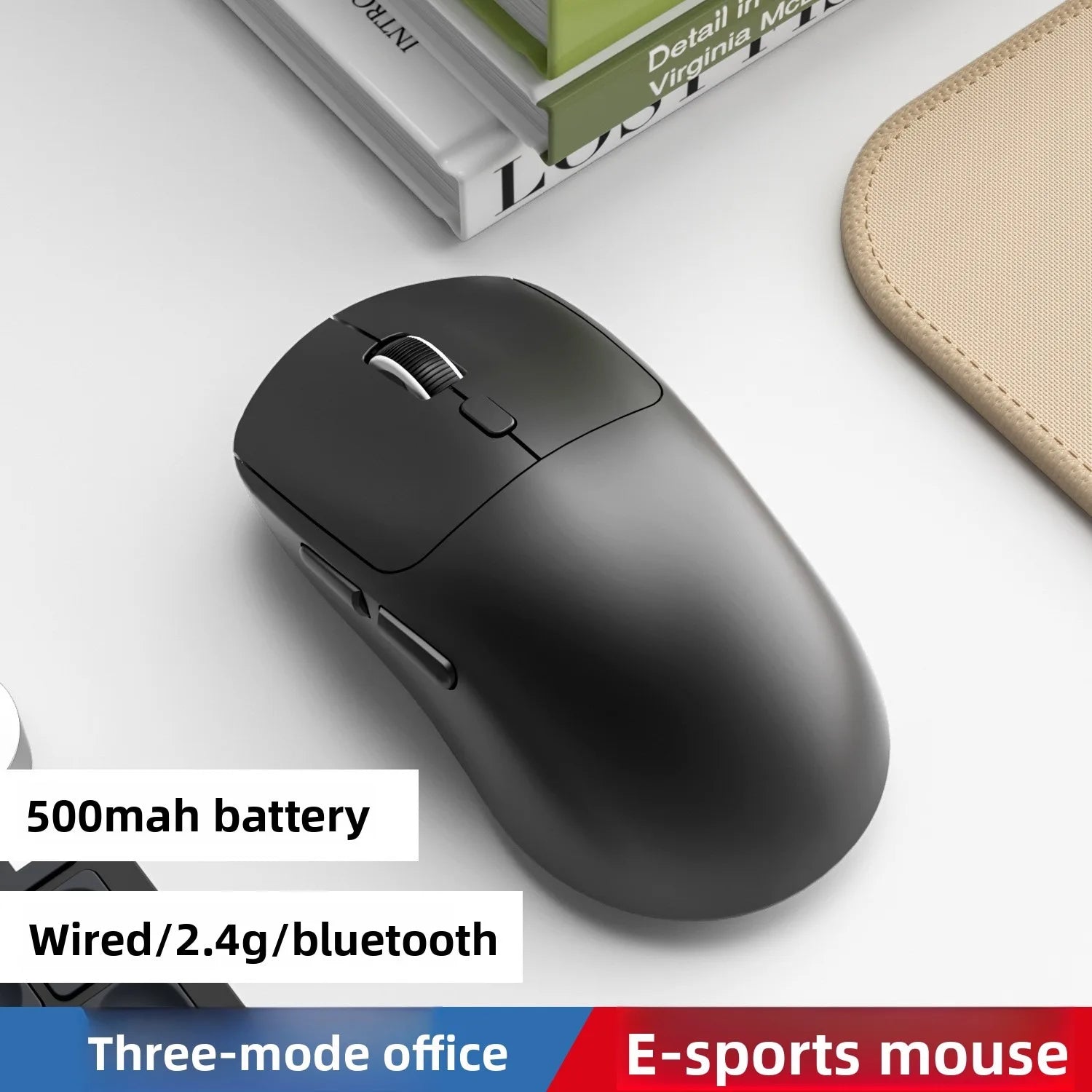 Tri-mode M348 Superlight Mouse Bluetooth 2.4G Wireless Gaming Mouse Flagship Chip Gaming Sensor 6 Adjustable DPI for Office Game Oasis Select black