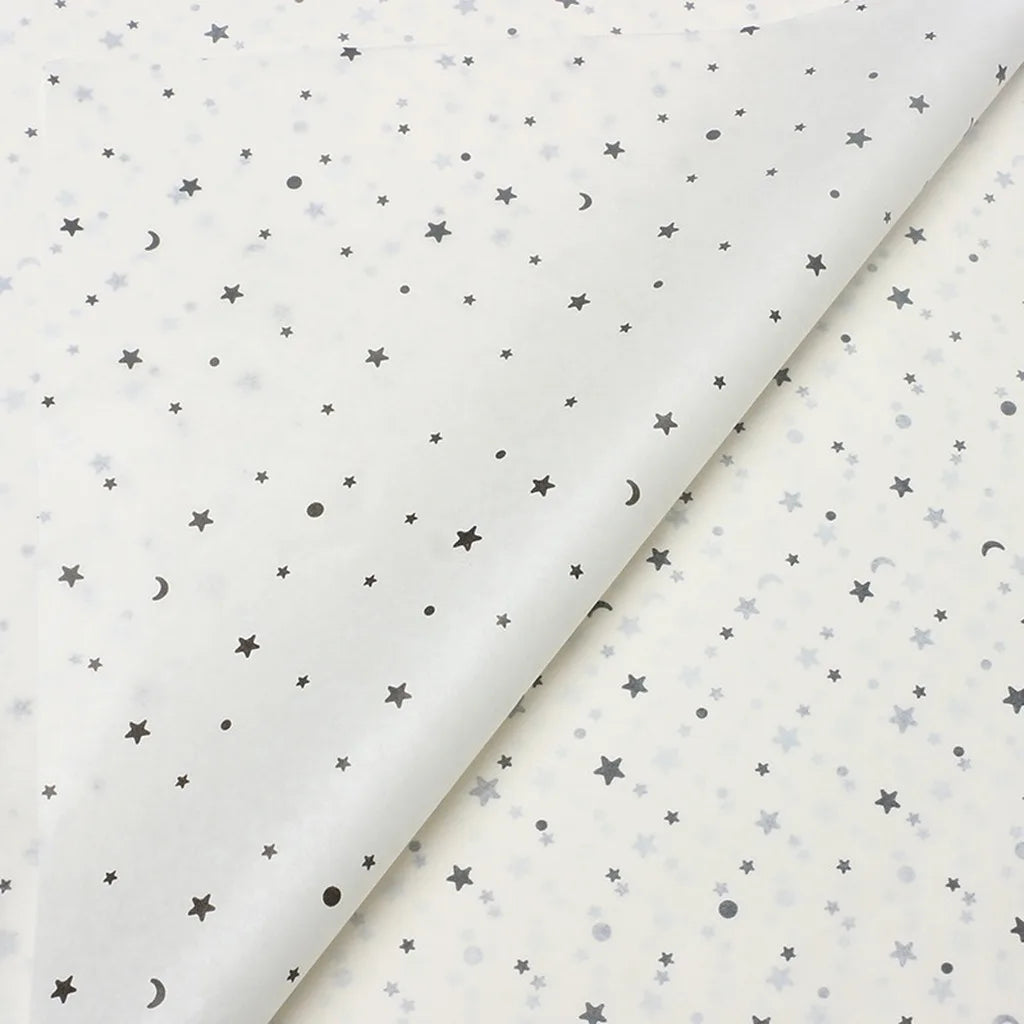 20-Sheet Foil Star Moon Floral Wrapping Paper 50×70cm