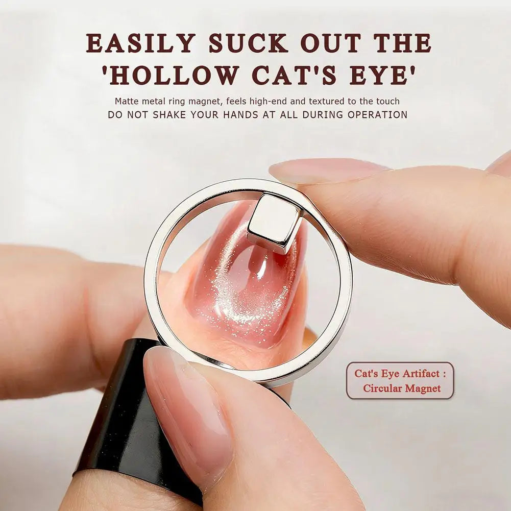 Strong Cat Eye Magnet for Nails, Magnetic Scissor-Shaped and Ring-Shaped Cat Eye Magnet French Nail Art Tool Home Salon Studio Oasis Select