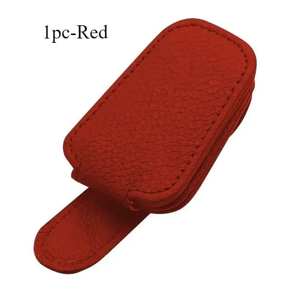 Car Sun Visor Glasses Case Holder Sunglasses Clip Ticket Card Clip Multifunction Portable Clip Auto Interior Accessories Oasis Select 1pc-Red
