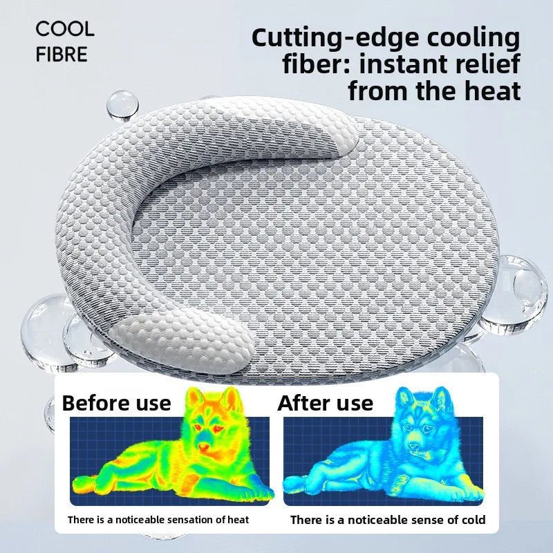 Breathable Heat Dissipation Cooling Dog Bed Summer Ice Silk Cat Mat Oval Pet Nest Cooling Pad for Small Medium Large Dogs Cats Oasis Select