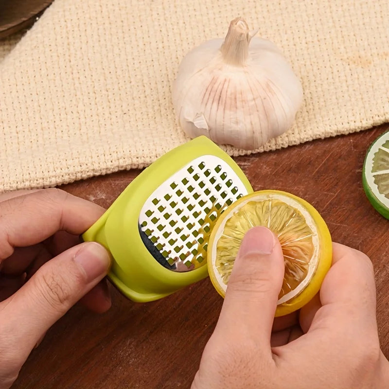 Stainless Steel 4-in-1 Manual Grater & Slicer - Lemon, Cheese,Garlic, Ginger Zester Shredder,Compact Kitchen Tool for Vegetables Oasis Select