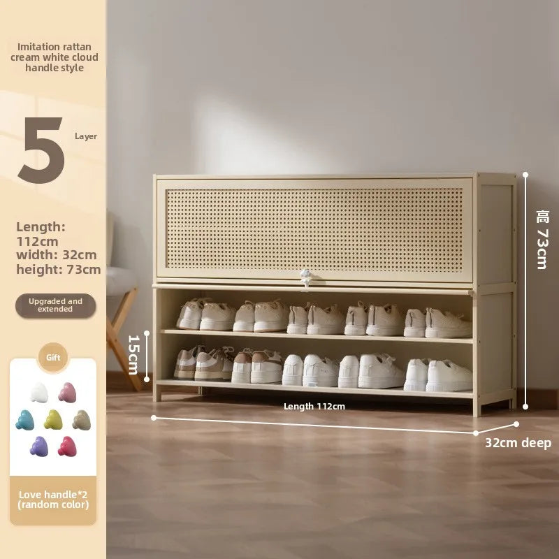 Cabinet household door against the wall large capacity entrance entrance entrance integrated solid wood storage shoe rack Oasis Select Five floors 112