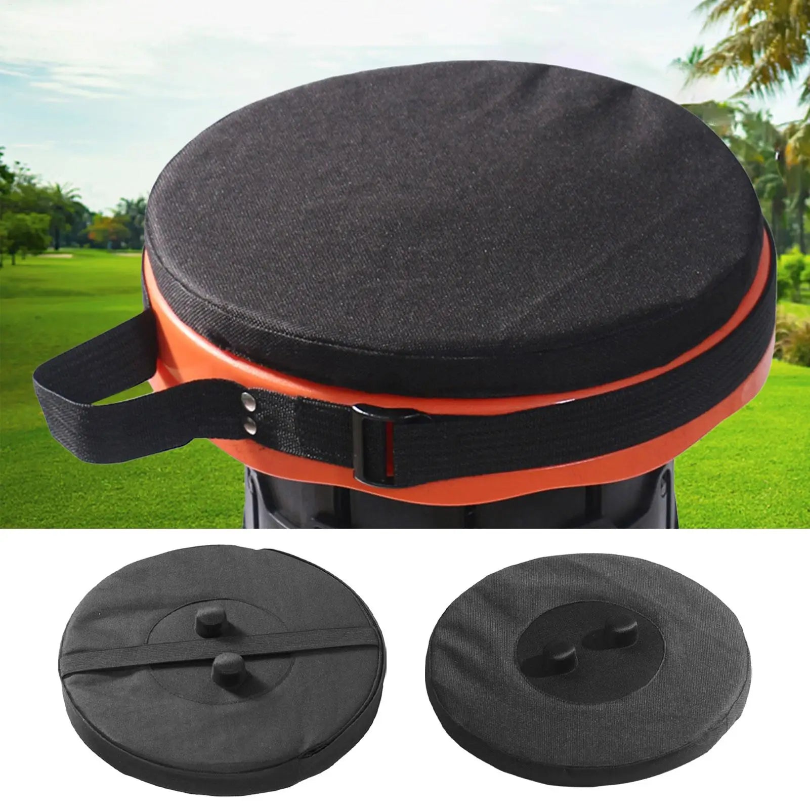 Round Stool Cushion Thickened Pad Retractable Stool Cover Round Cushion Waterproof Oxford Cloth Chair Cushion Stool Seat Cushion Oasis Select