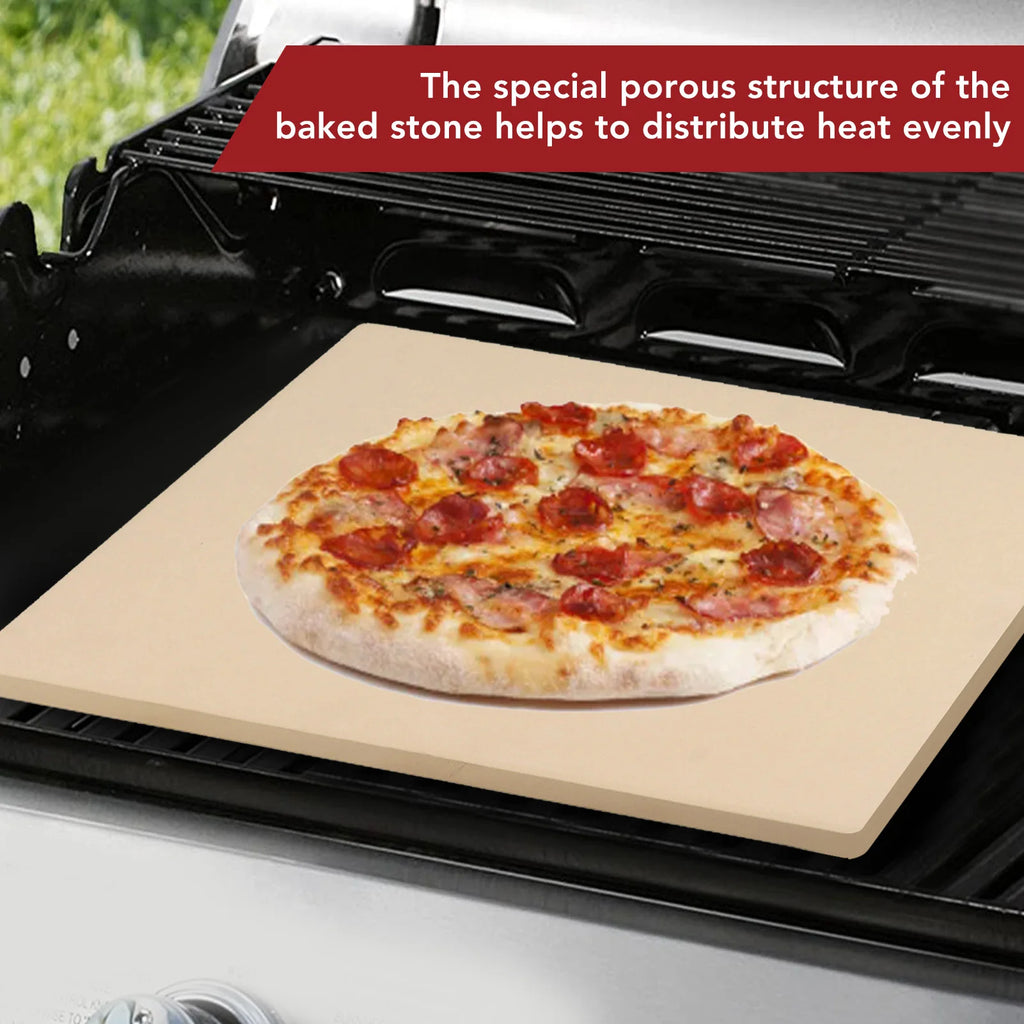 Grill Pizza Stone Rectangular Pizza Stone 12x15in Uniform Heat Distribution Easy To Clean Cordierite Baking Stone for Oven Grill Oasis Select