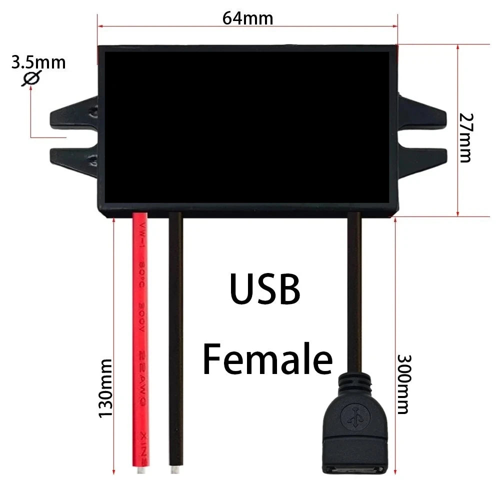 12V24V to 5V 3A 15W DC-DC Step Down Buck Converter Power Supply Module for Car Male Female USB Mini USB Micro USB Adapter Oasis Select USB-square-Single 12V24V 5V3A