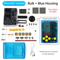 Upgraded DIY Game Kit Retro Classic Electronic Soldering Welding Tranning Set with Purple Blue Acrylic Case Mini Game Console Oasis Select Red light