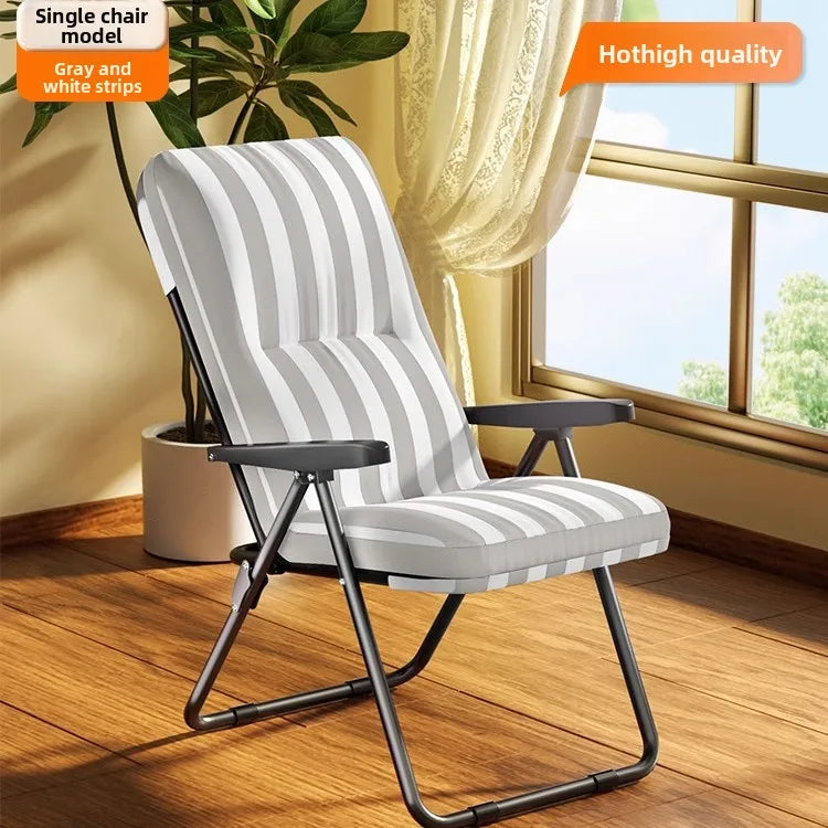 Folding recliner home leisure elderly balcony back chair office lunch break sit and sleep dual-purpose chair Oasis Select army green
