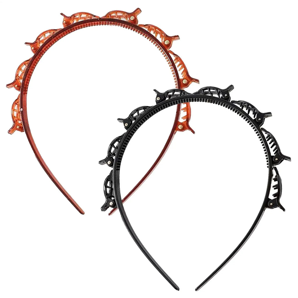 Headband with Clips Hairstyle Hair Clips Hairpin Head Hoop Twist Plait Clip Front Hairclips Hair Hoop Women Headband Headwear Oasis Select