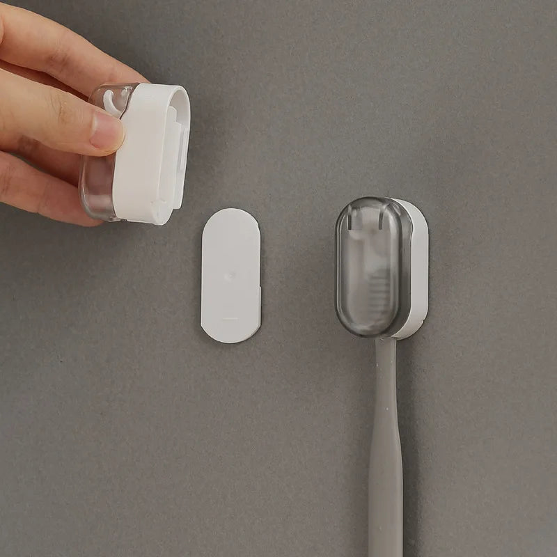 Dust-Proof Toothbrush Holder With Cover Bathroom Wall Hanging Punch-Free Simple Toilet Electric Toothbrush Holder Oasis Select