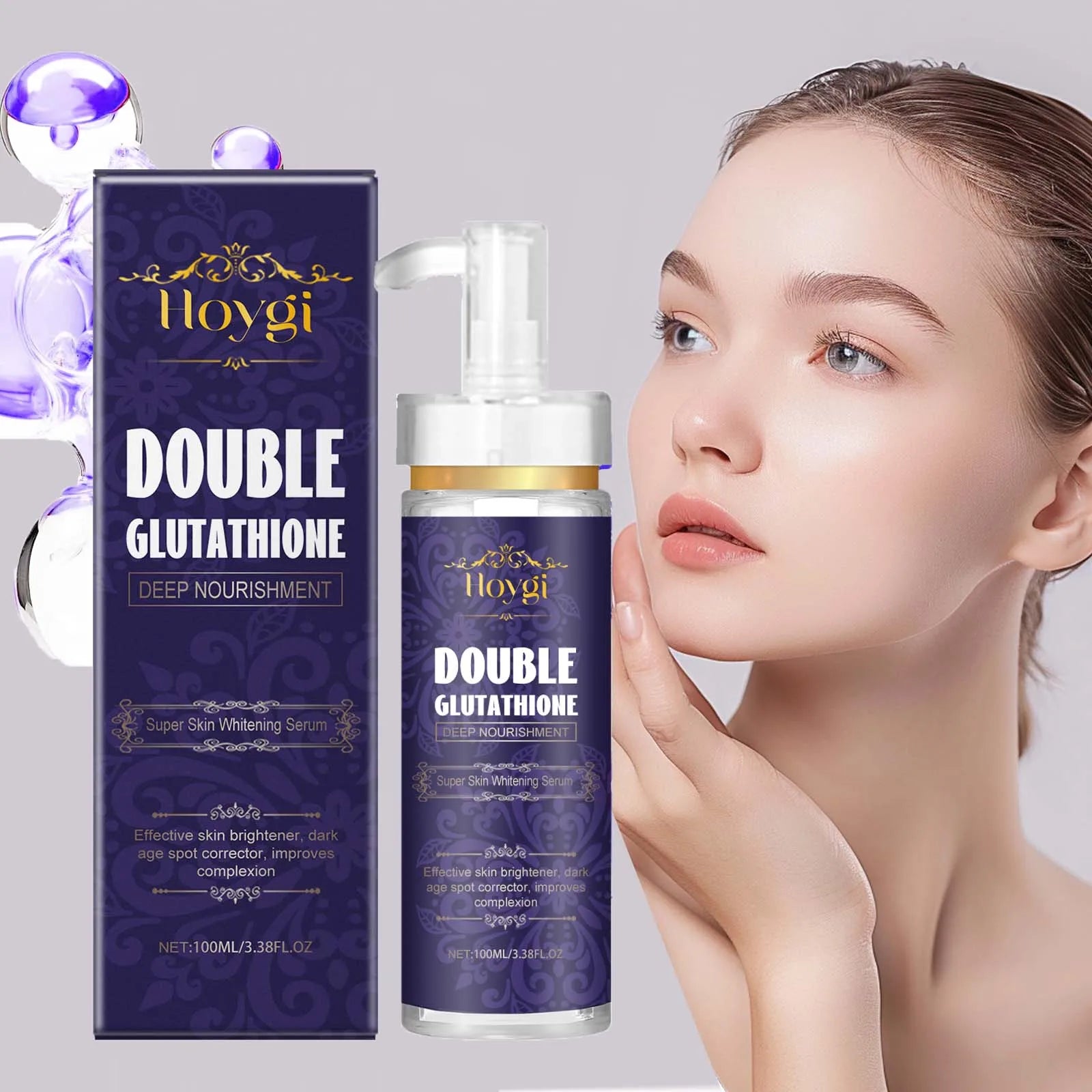 Hoygi Double Glutathione Serum – Brighten & Fade Dark Spots Face Brightening Serum Oasis Select