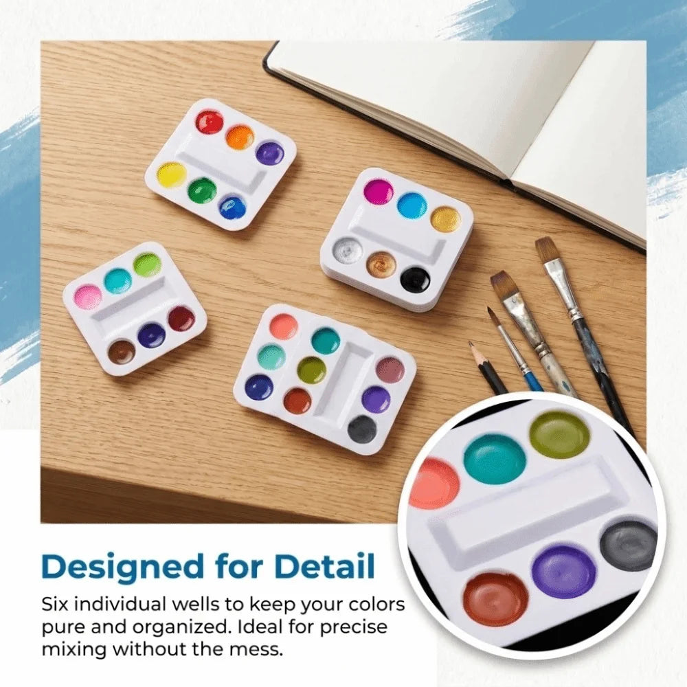 30Pcs Square Watercolor Palette Disposable Stackable Ink Tray Hard Multifunctional Tattoo Pigment Holder Art Painting Oasis Select