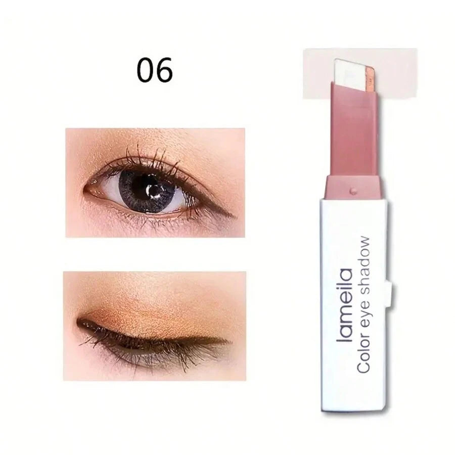 Dual-Color Shimmer Eyeshadow Stick – Waterproof Cream Pencil