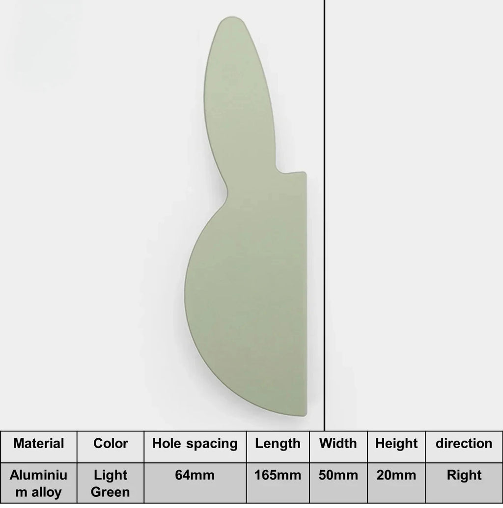 Love Rabbit Cartoon Children's Room Handle Color Matching Cabinet Door Handle Kitchen Cabinet Shoe Cabinet Wardrobe Door Handle Oasis Select Light Green Right165