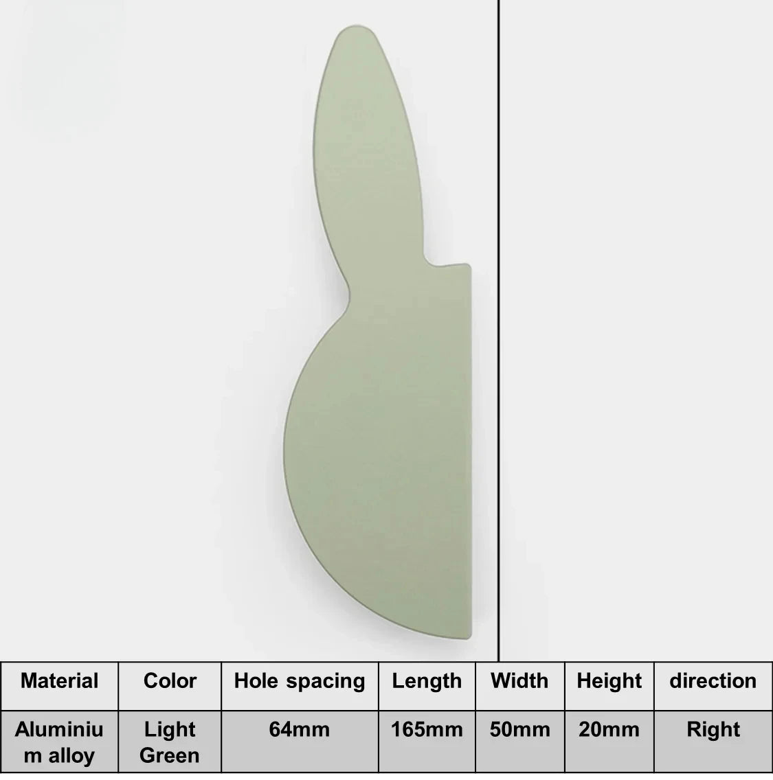 Love Rabbit Cartoon Children's Room Handle Color Matching Cabinet Door Handle Kitchen Cabinet Shoe Cabinet Wardrobe Door Handle Oasis Select Light Green Right165