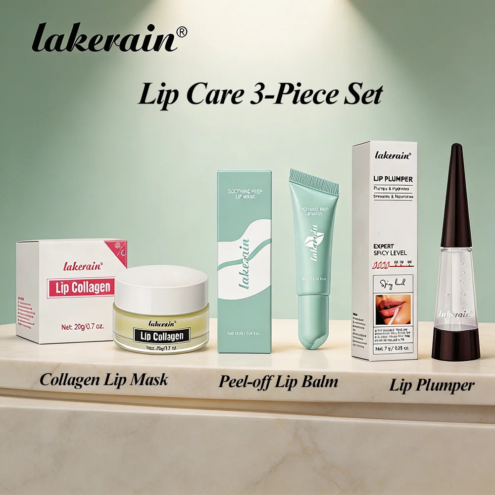 Lip Deep Care Set Collagen Lip Mask, Plumping Serum, Peel-off Lip Balm Long Lasting Moisturising Perfect Lip Makeup Pre Plan Oasis Select