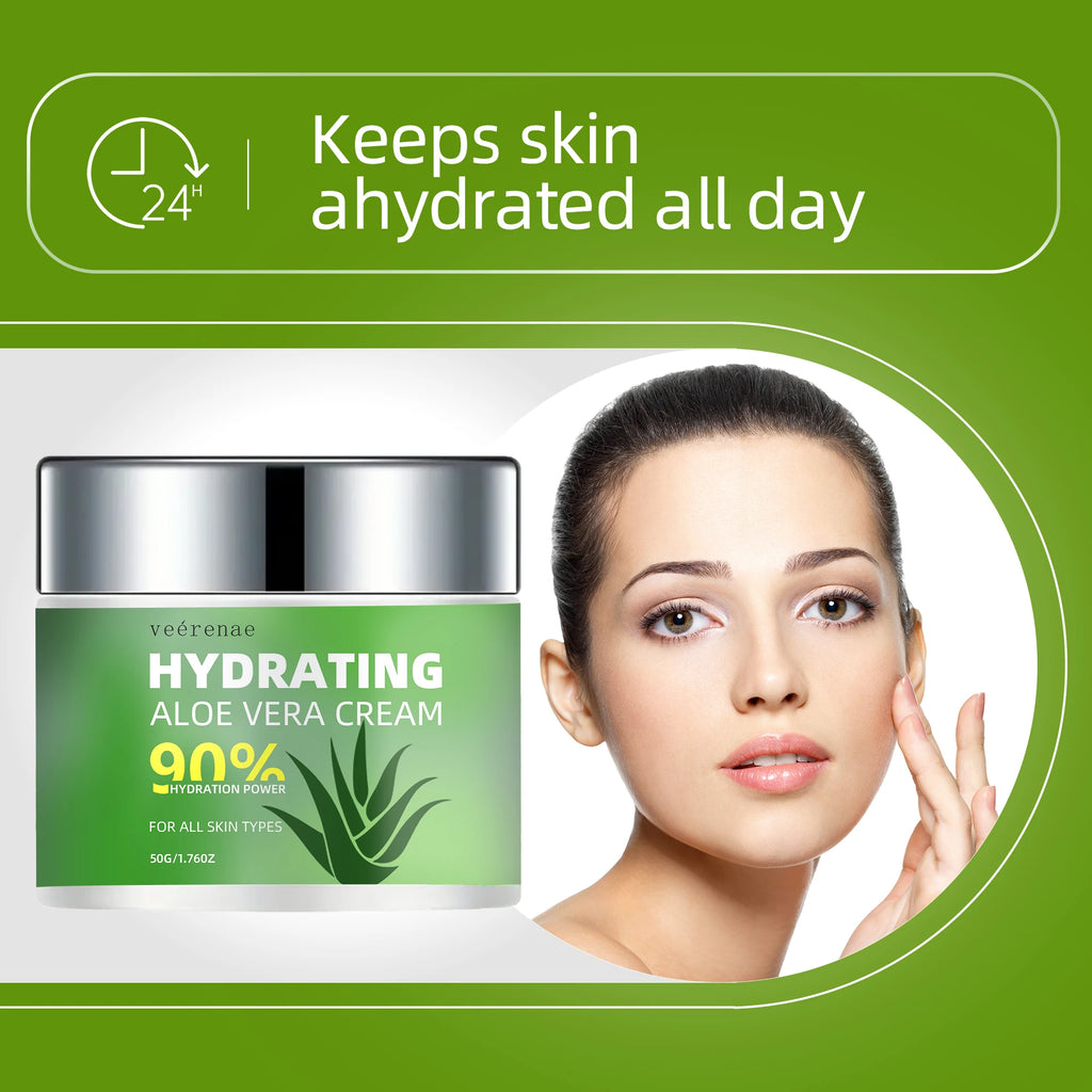 Veérenae Aloe Vera Face Cream – Hydrating, Non-Greasy Moisturizer Aloe Vera Face Cream Oasis Select