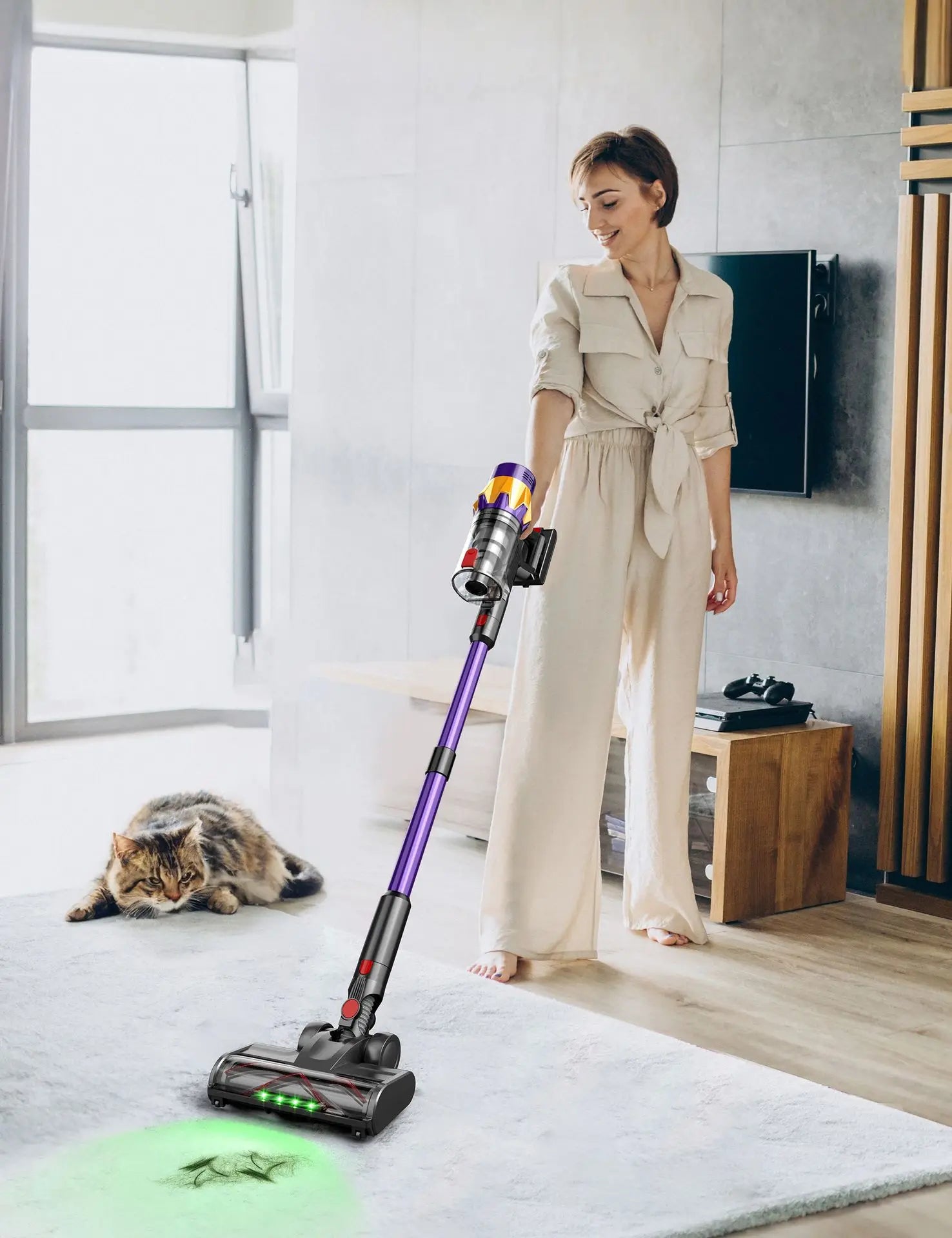 GUOHE 550W Cordless Handheld Vacuum – 35000Pa HEPA Pet Hair