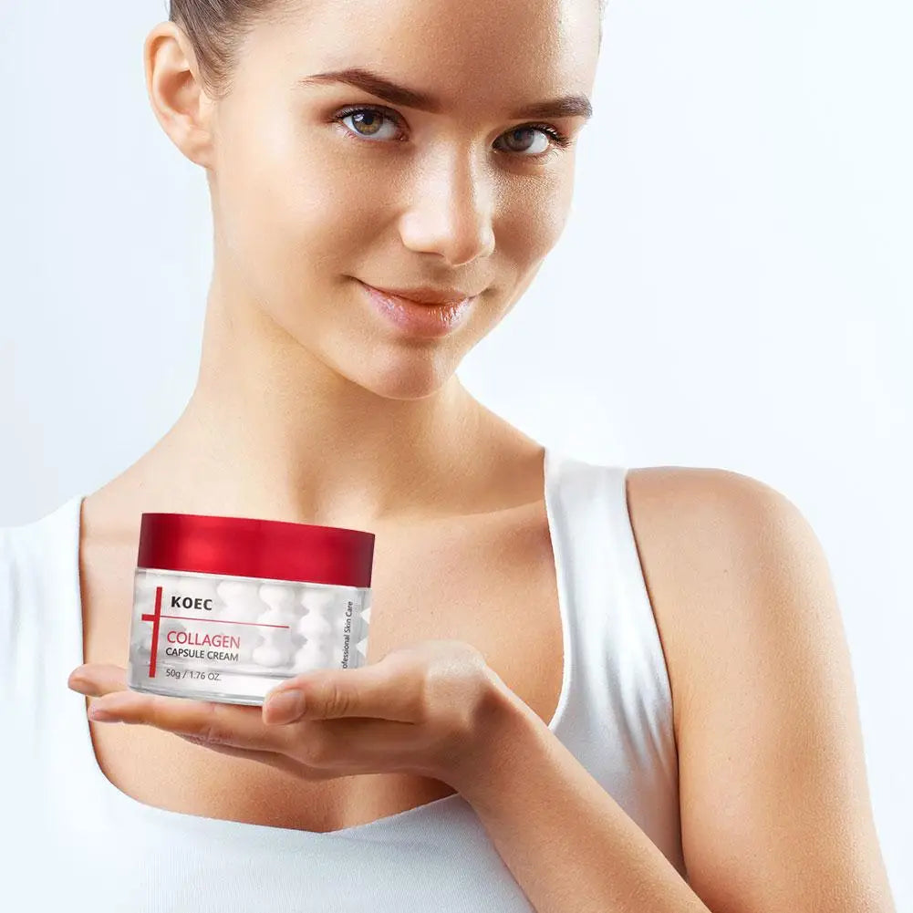 KOEC Collagen Capsule Cream 50g Improve Dryness And Fine Lines Professional Skin Care Firming Hydrating Collagen Face Cream Oasis Select