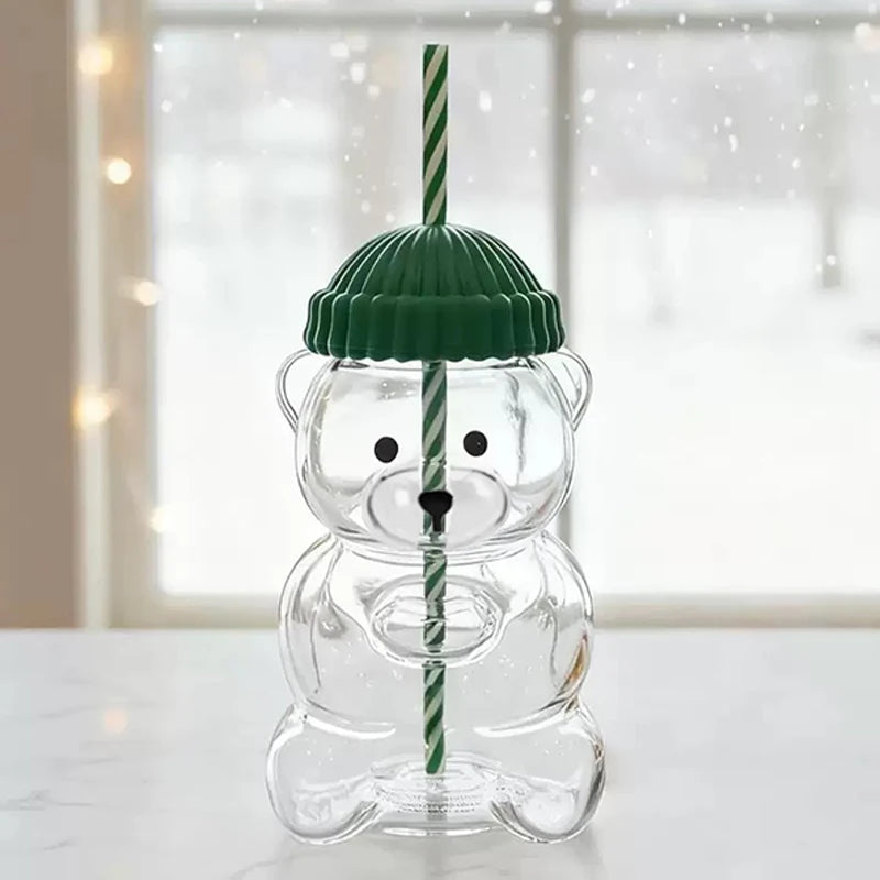 Hot Sale 2025 Creative Cute Bear Coffee Cup Cartoon Bear Shaped Coffee Cup Cute Bear Cup Transparent Oasis Select A1