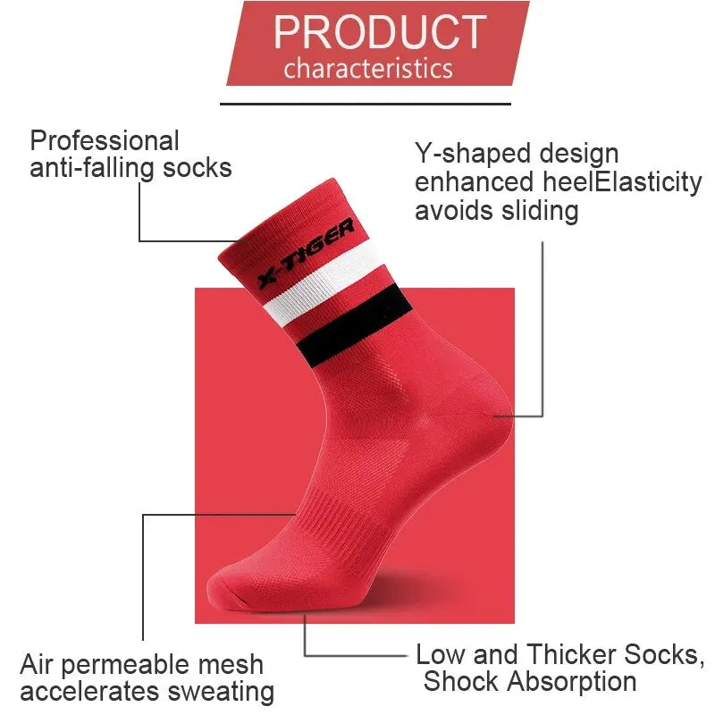 X-TIGER Cycling Socks For Men Women Breathable Anti-slip Professional Sports Sock Outdoor Running Bike Hiking Basketball Socks Oasis Select