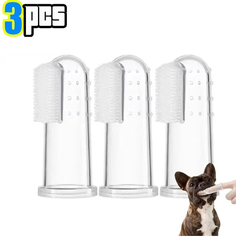 1/3/6Pcs Cat Dog Toothbrush Silicone Puppy Cat Finger Sleeve Toothbrushs Pet Finger ToothbrushPet Cleaning Supplies Oasis Select 3pcs without box
