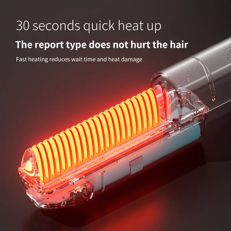 LCD Wireless Hair Straightening Comb – Negative Ion Styler