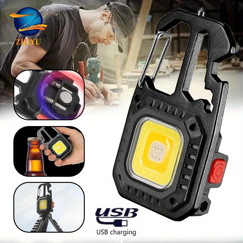 COB Keychain Work Light – 8 Modes 500LM Rechargeable LED