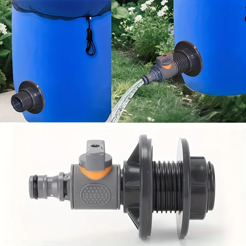 2PCS PVC/IBC Water Tank Adapter with Valve, 1/2 "- DN15 External Thread Connector, Compatible with EU/US Standard Hoses Oasis Select
