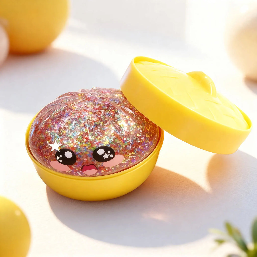 Colorful Crystal Steamed Bun Squeeze Toy Reusable Fun Stress-Relief Slow Rebound Flash Dumpling Desktop Decoration Party Gifts Oasis Select B08