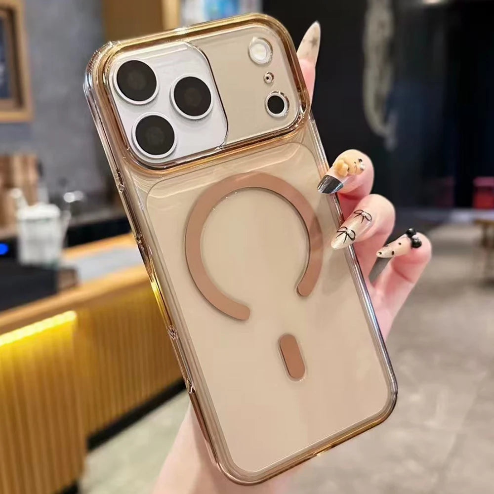 Anti-Fall Phones Case Magnetic Transparent Protective Case For IPhone 17Air 17Promax 16 Plus 15 14pro 13 Wear-resistant Shell Oasis Select TG iPhone 16