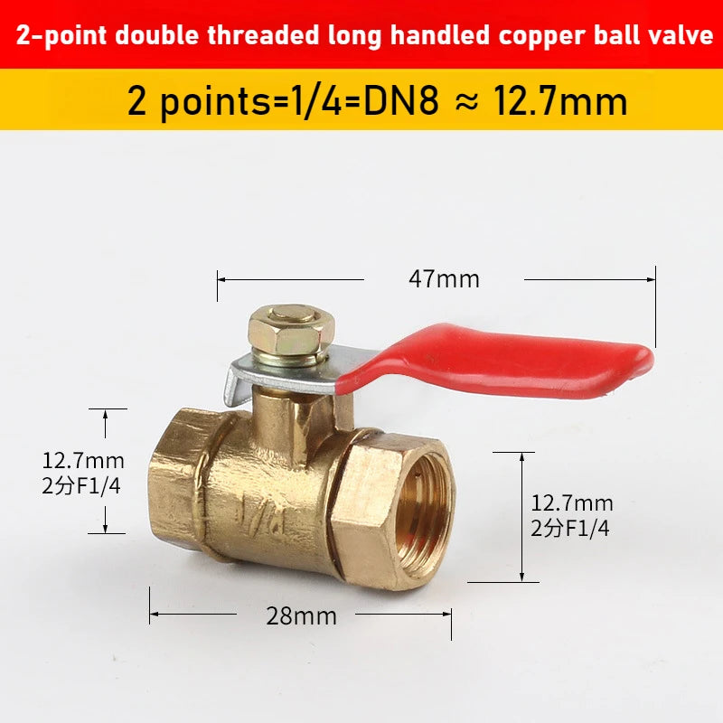 Brass Ball Head Hose Adapter Quick Connector 1/4 "Used Pipe Water Supply Joint Extender To Close Garden Irrigation Accessories Oasis Select Double Inner silk 2 points DN8