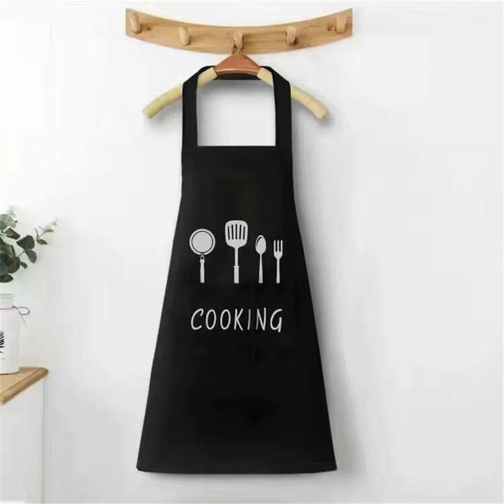 Kitchen Household Cooking Apron Men Women Oil-Proof Waterproof Adult Waist Fashion Coffee Overalls Apron Kitchen Accessories Oasis Select black white