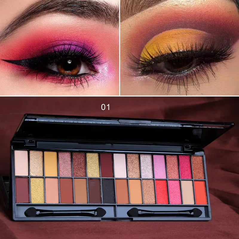 28-Color Eyeshadow Palette | Nude Matte Glitter Earthy Tone Highly Pigmented Waterproof Brown Shimmer | Y2K Valentine's Day Gift Oasis Select 01
