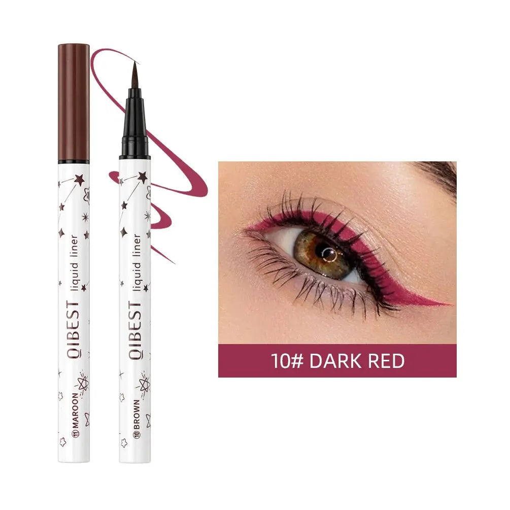 QIBEST Waterproof Liquid Eyeliner Pen – 12 Colors, Matte