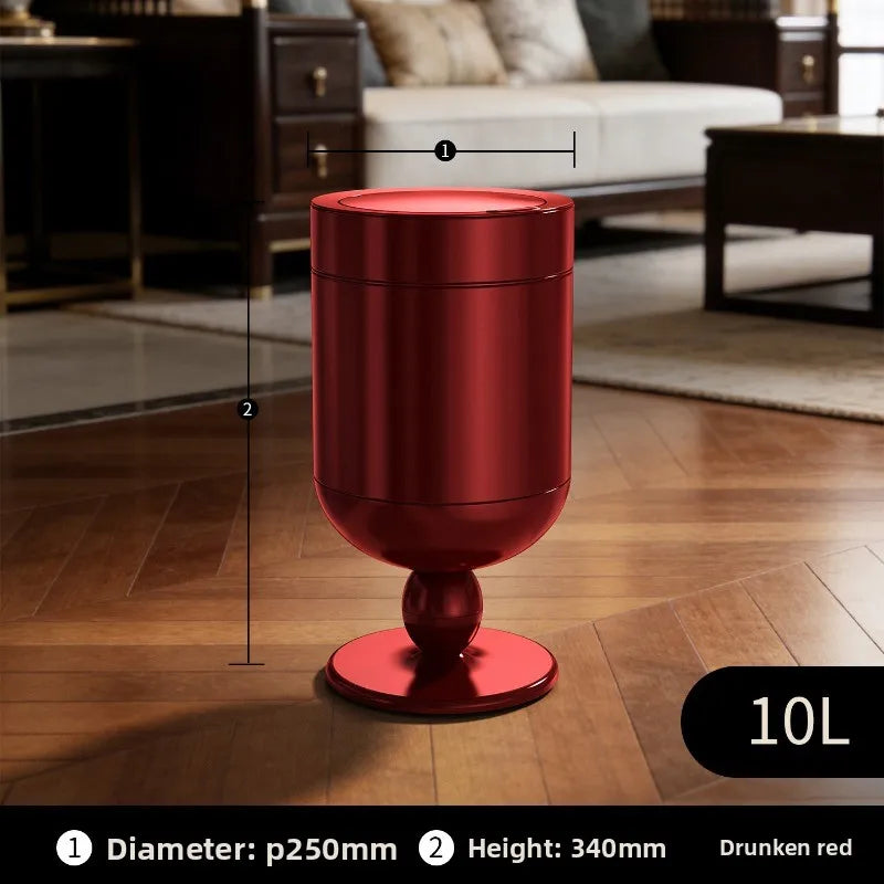 Bedroom large-capacity stainless steel trash can household 2026 new light luxury high-end living room retro with cover removable Oasis Select