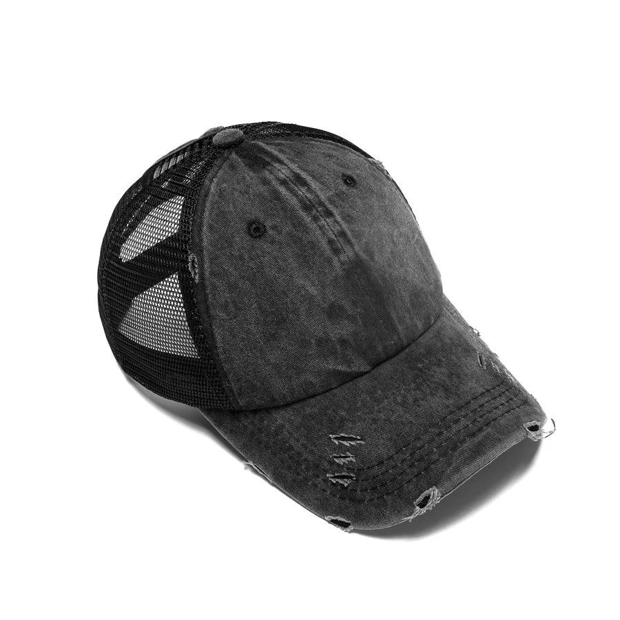 Quick drying hat, worn-out hole hat, back opening hat, ponytail hat, adult baseball cap, breathable and sun resistant Oasis Select