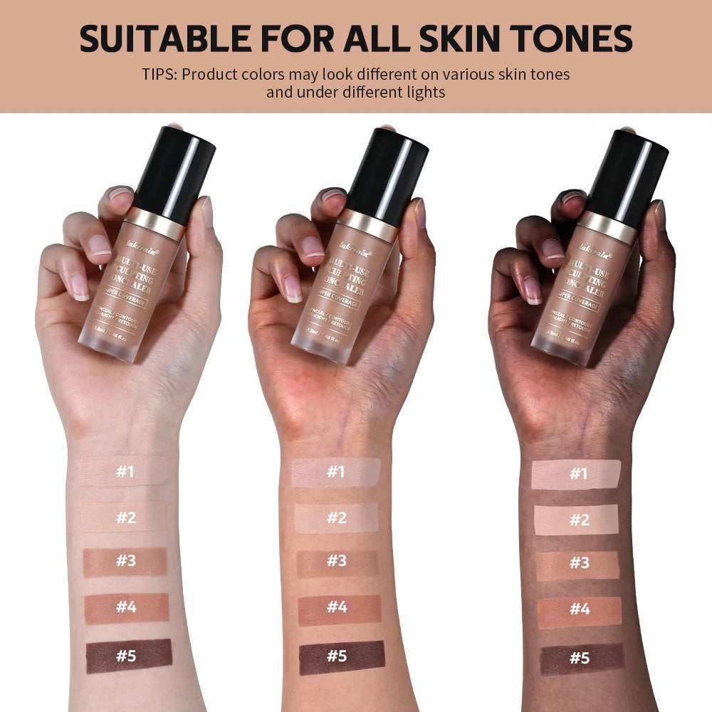 Lakerain 5-Shade Waterproof Matte Concealer & Foundation | Full Coverage
