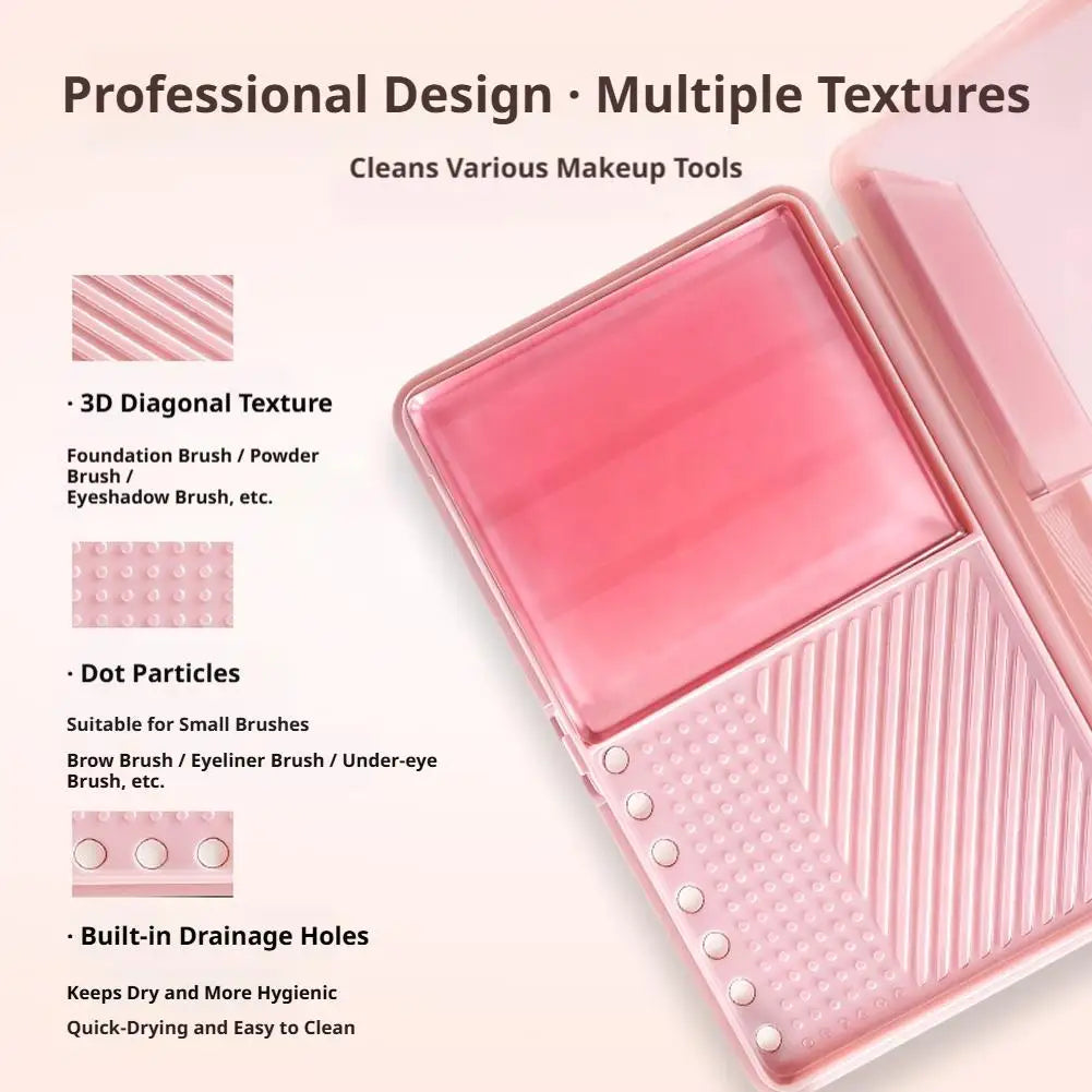 Makeup Brush Cleaner Soap, 2-in-1 Brush Cleaning Wash Bar with Scrubbing Silicone Cleaning Mat For Cleaning Makeup Sponges Brush Oasis Select