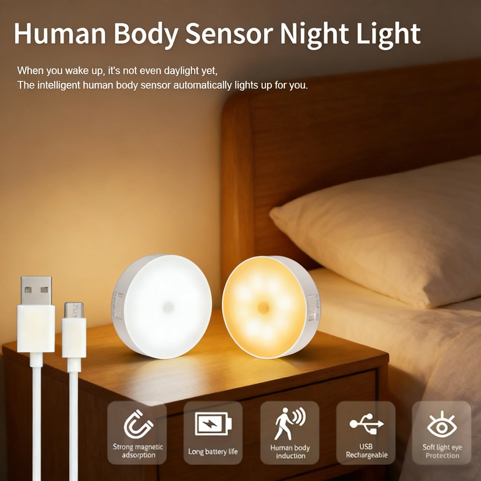 Rechargeable LED Motion Sensor Night Light | Cabinet & Closet Motion Sensor Night Light Oasis Select