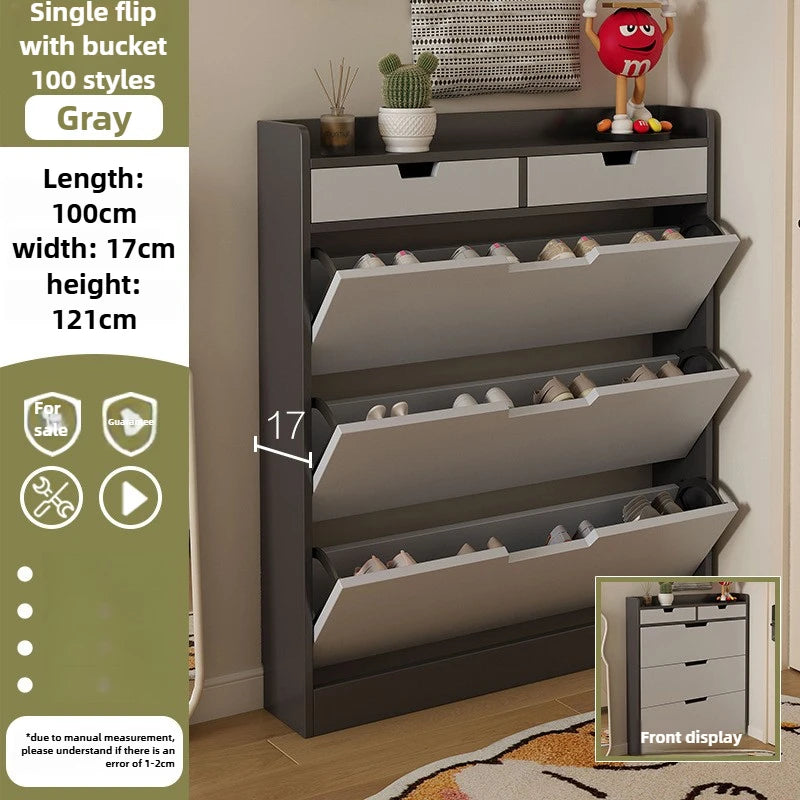 Tipping Bucket Shoe Cabinet, Outer Entry Shoe Rack, Balcony, Entrance Cabinet, Living Room Large-capacity Storage Cabinet Oasis Select 100cmD