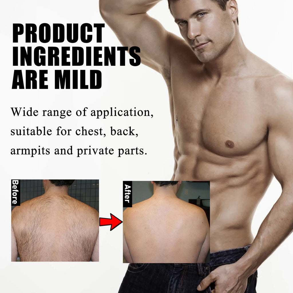 Men's Body Hair Removal Cream Painless Gentle Quick Depilatory Cream For Men Chest Arm Leg Back Smooth Hair Remover Oasis Select