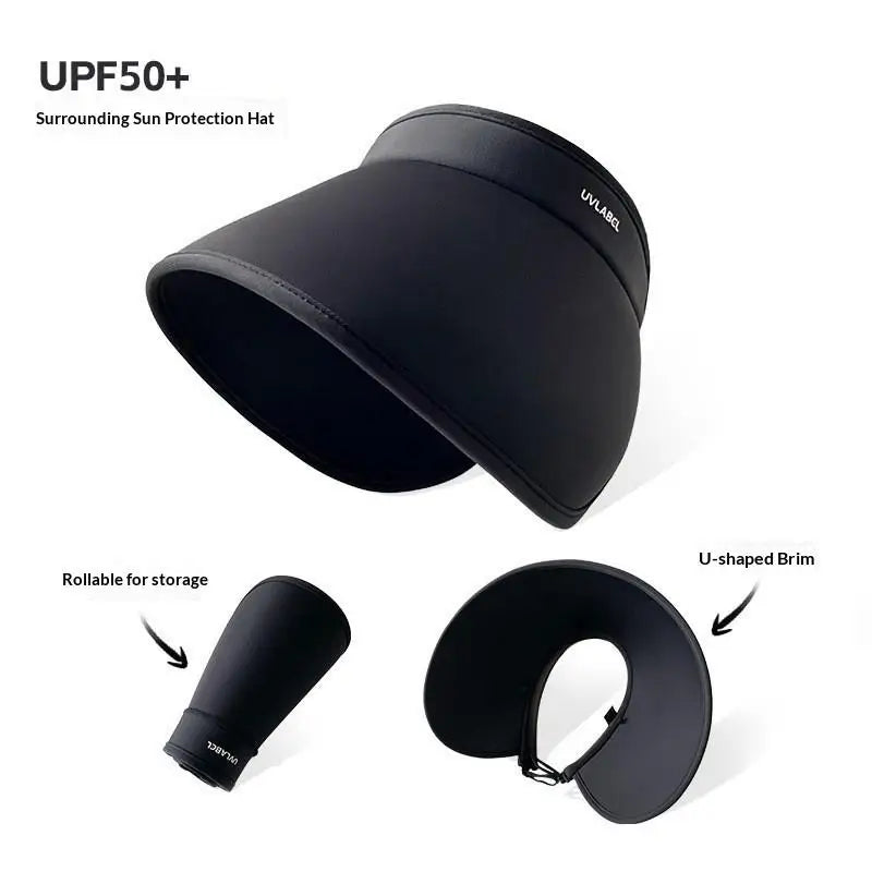 Womens Outdoor Wide Brim Sun Hat Breathable Foldable Summer Beach Hat UV Protection Fishing Hiking Cap Driving Sunshade Hat Oasis Select one size A