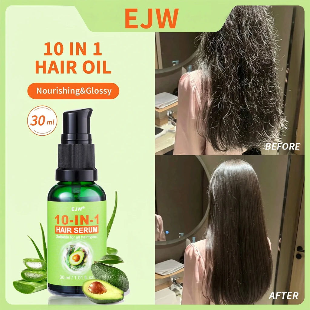 10-IN-1 Hair Oil for Frizzy, Dry Hair, Leave-In Conditioner for Long & Detangled Hair, Split Ends, Breakage , Reduces Frizz & D Oasis Select