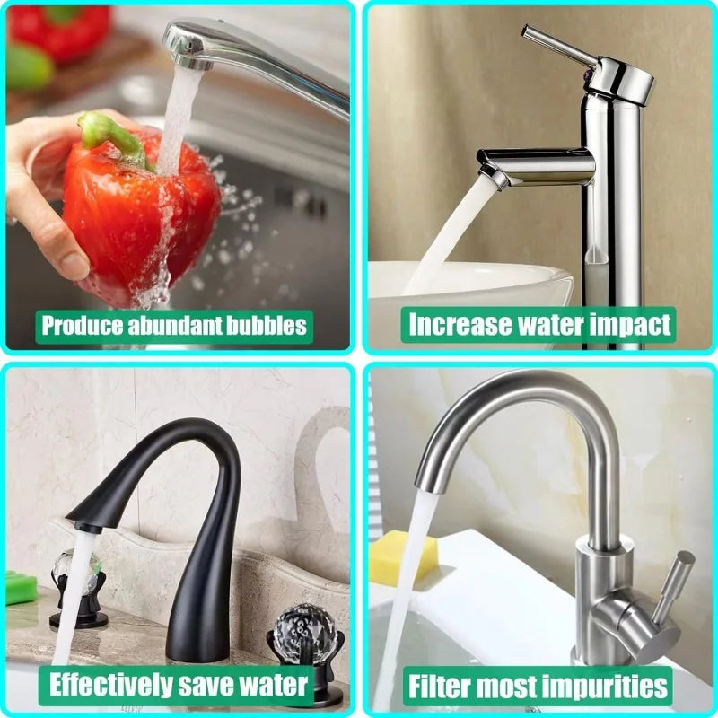 2PCS Water Saving Faucet Aerator Chrome Tap filter Kitchen bathroom Hotel Wash pan Tap Connector Prevent Splash Diffuser Nozzle Oasis Select