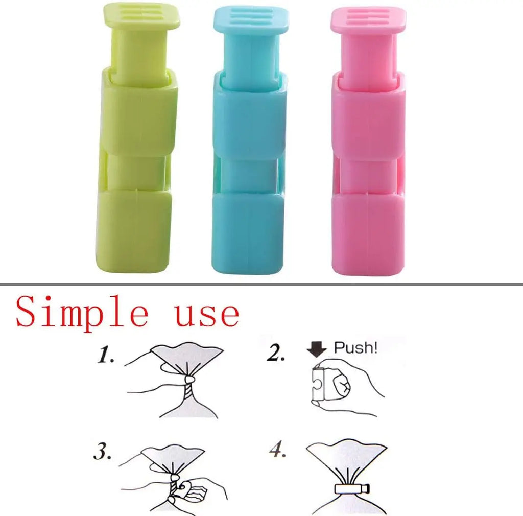 3pcs Reusable Food Bag Clips, for sealing snacks, chips, plastic bags, dried goods, kitchen supplies, locks in freshness Oasis Select