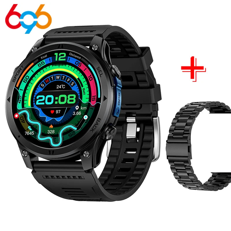 Outdoor GPS Path 1.46"100+ Multi-sport Mode BT Call Smart Watch IP68 Waterproof Sports Run Tracker Compass Smartwatch Men 530mAh Oasis Select BBBKS A BK3M