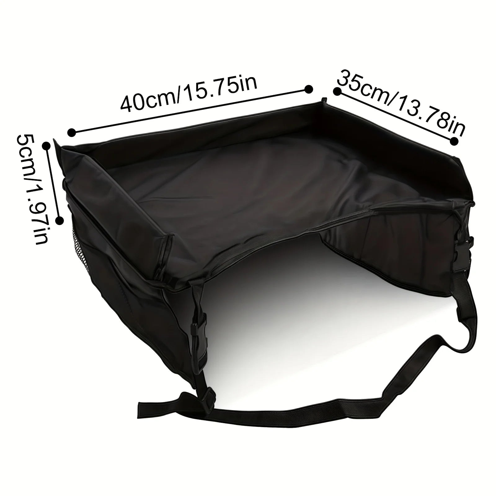 Foldable & Expandable Car Seat Travel Tray with Multiple Storage Pockets - Lightweight, Wall-Mountable Design for Airplane, Car Oasis Select